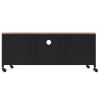 Oswestry TV Cabinet Black 110x30x43 cm Iron and Solid Wood Fir