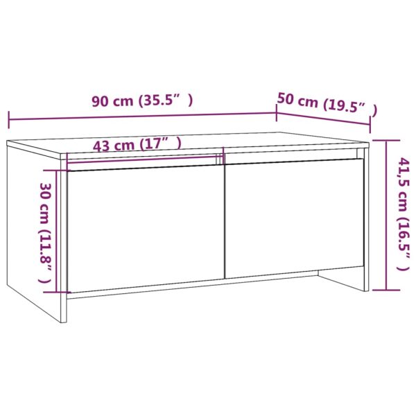 Coffee Table 90x50x41.5 cm Engineered Wood – White