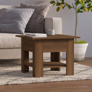 Coffee Table 55x55x42 cm Engineered Wood – Brown Oak