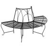 Half Round Tree Bench Ø159 cm Black Steel