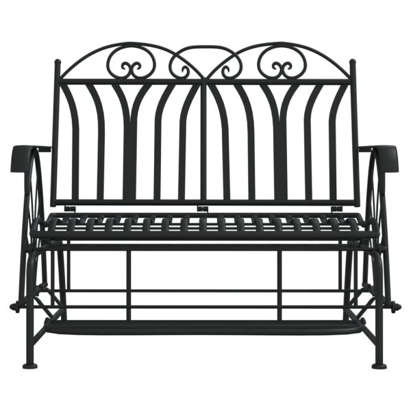 2-Seater Glider Bench 114 cm Black Steel