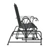 2-Seater Glider Bench 114 cm Black Steel