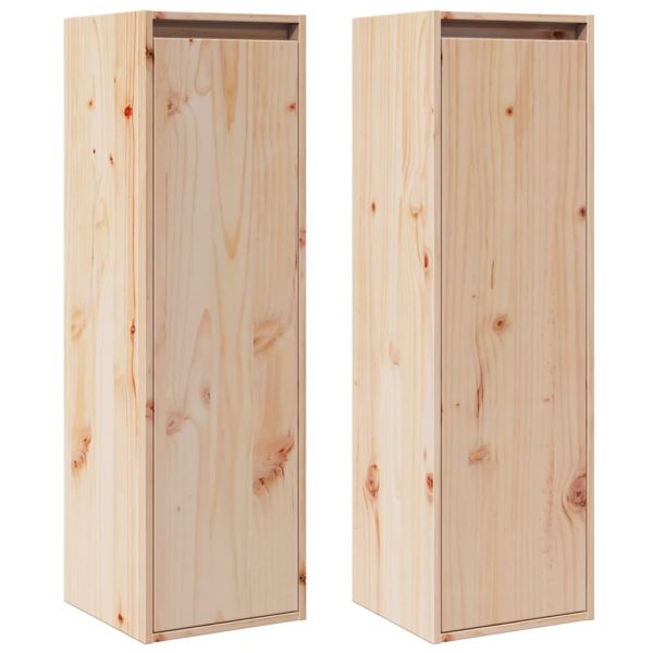 Wall Cabinet 30x30x100 cm Solid Wood Pine – Brown, 2