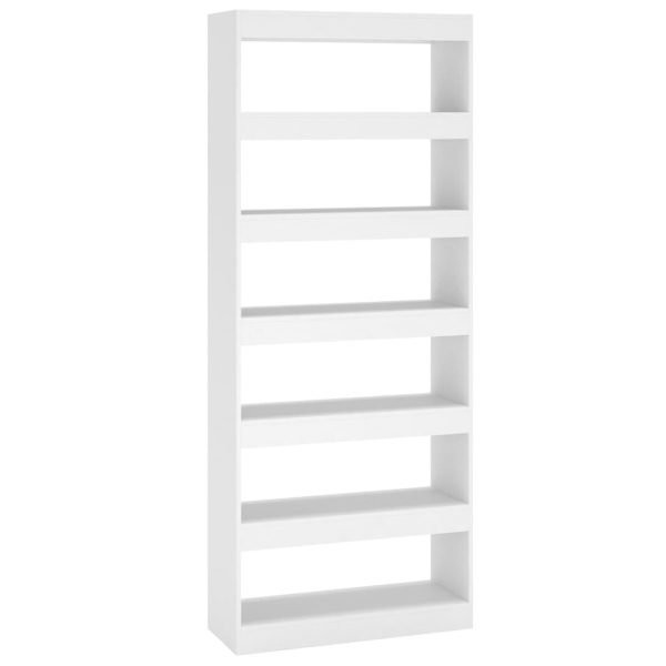 Opelika Book Cabinet/Room Divider 80x30x198 cm Engineered Wood – White