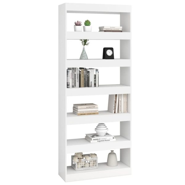 Opelika Book Cabinet/Room Divider 80x30x198 cm Engineered Wood – White