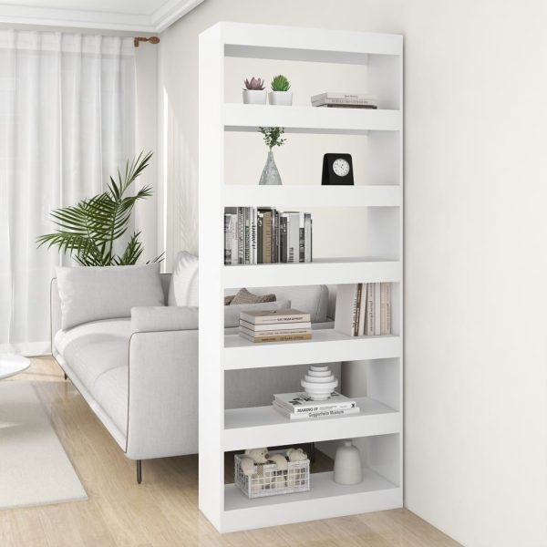 Opelika Book Cabinet/Room Divider 80x30x198 cm Engineered Wood – White