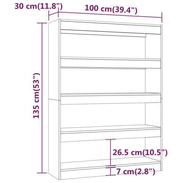 Palmdale Book Cabinet/Room Divider 100x30x135 cm – White