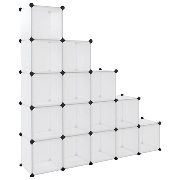 Storage Cube Organiser with 15 Cubes Transparent PP