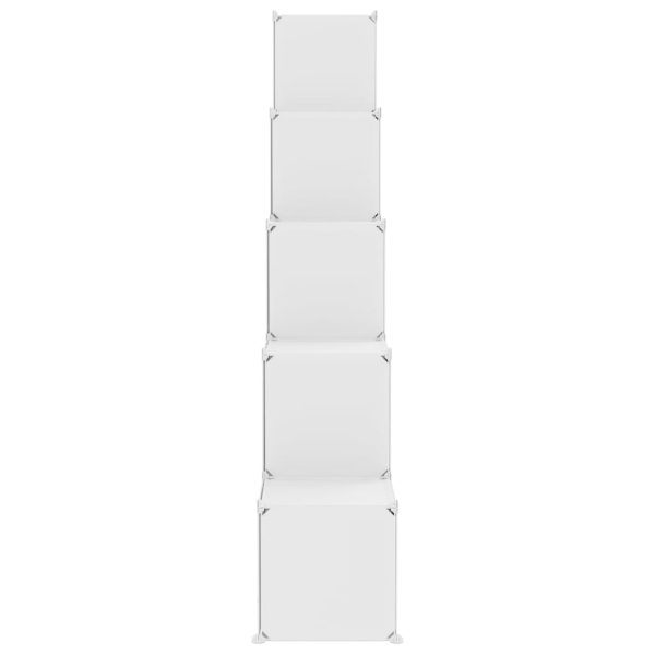 Cube Storage Cabinet for Kids with Cubes White PP – 155×31.5×154 cm, White