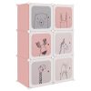 Cube Storage Cabinet for Kids with Cubes Pink PP – 74×36.5×108 cm, Pink