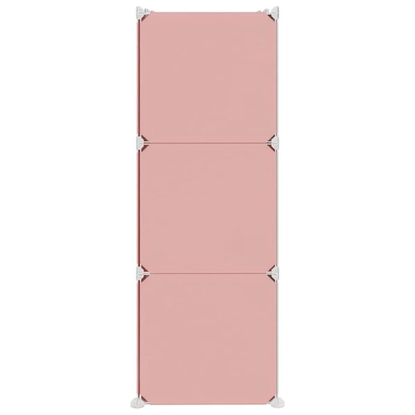 Cube Storage Cabinet for Kids with Cubes Pink PP – 74×36.5×108 cm, Pink