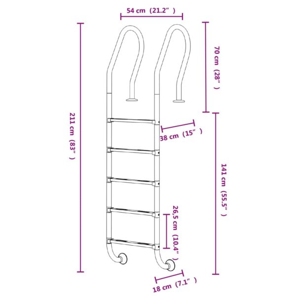 Pool Ladder 304 Stainless Steel