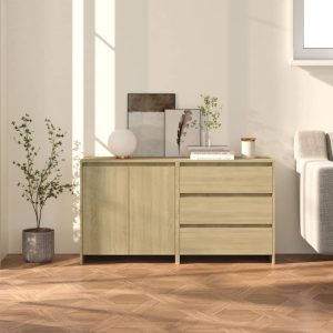 2 Piece Sideboard Engineered Wood – Sonoma oak