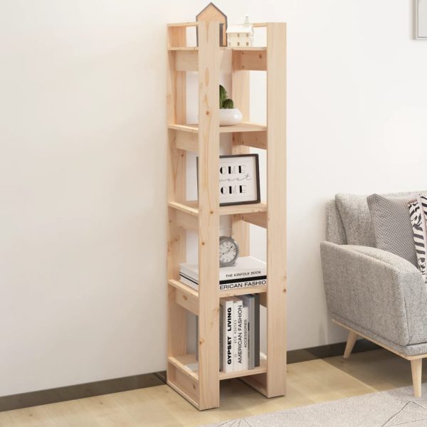 Suamico Book Cabinet/Room Divider 41x35x160 cm Solid Wood Pine – Brown