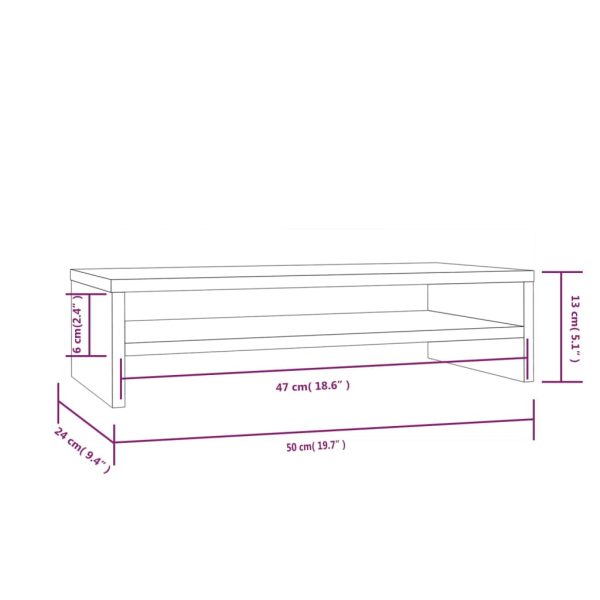 Douglasville Monitor Stand 50x24x13 cm Solid Wood Pine – Brown