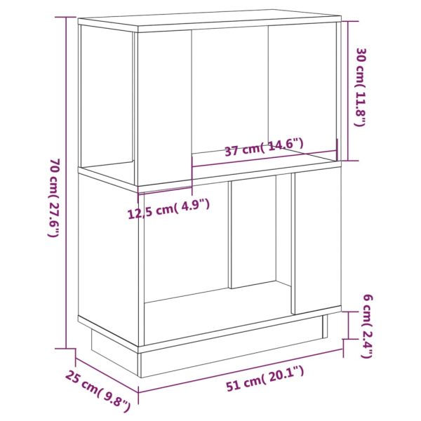 Dunkirk Book Cabinet/Room Divider 51x25x70 cm Solid Wood Pine – Brown