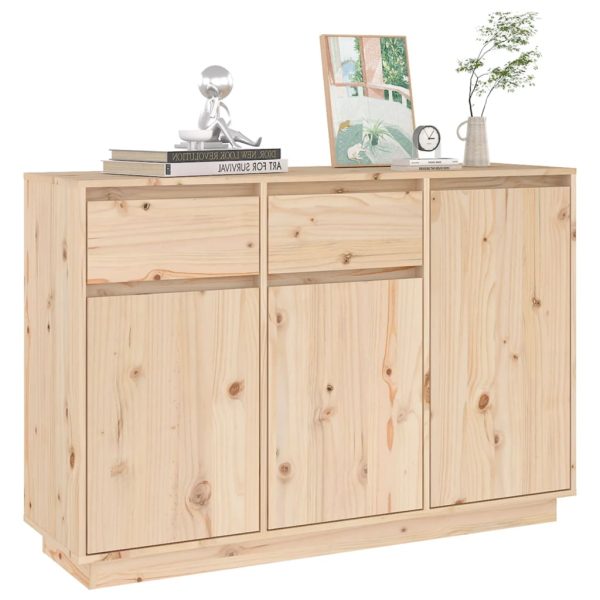 Sideboard 110x34x75 cm Solid Wood Pine – Brown