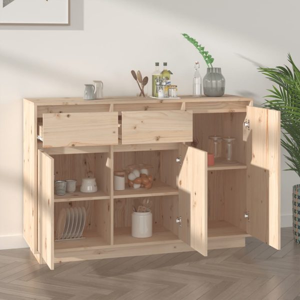 Sideboard 110x34x75 cm Solid Wood Pine – Brown