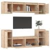 Healdsburg TV Cabinets 6 pcs Solid Wood Pine – Brown