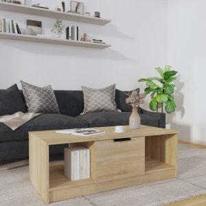 Coffee Table 102x50x36 cm Engineered Wood – Sonoma oak