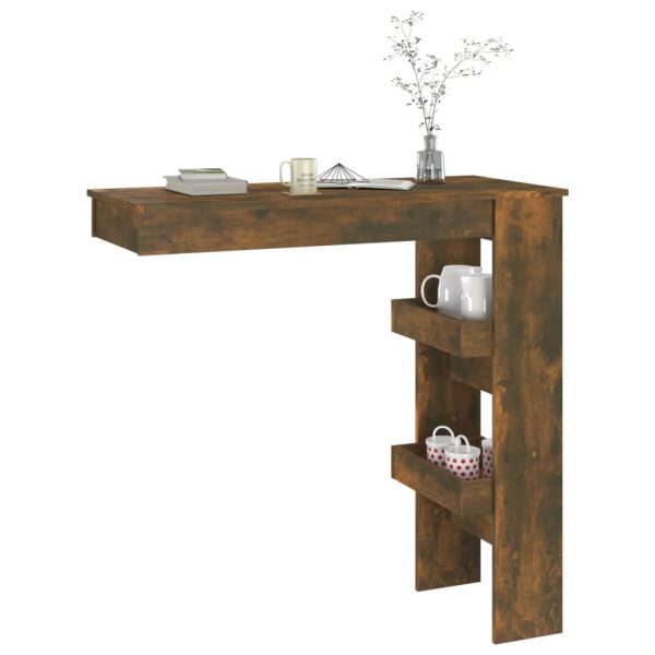 Wall Bar Table 102x45x103.5 cm Engineered Wood – Smoked Oak