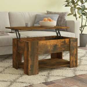 Coffee Table 79x49x41 cm Engineered Wood – Smoked Oak