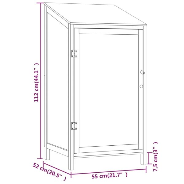 Garden Shed Solid Wood Fir – 55x52x112 cm, Natural