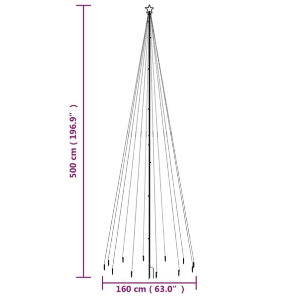 Christmas Tree with Spike LEDs – 500×160 cm, Warm White