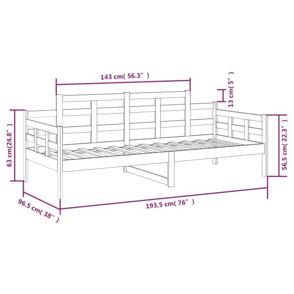 Chilwell Day Bed Solid Wood Pine 92×187 cm Single Bed Size – Brown