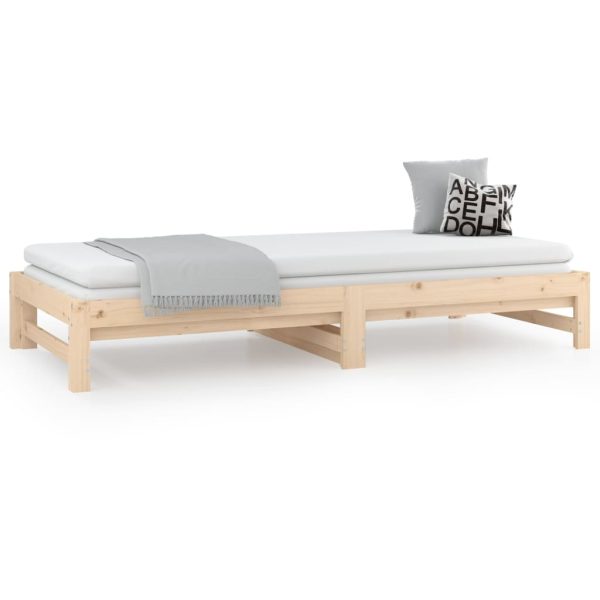 Hulme Pull-out Day Bed 2x(92×187) cm Solid Wood Pine – Brown