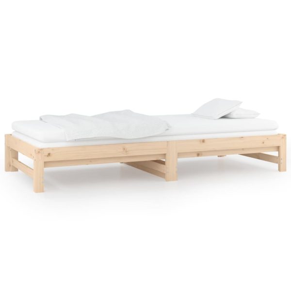 Hulme Pull-out Day Bed 2x(92×187) cm Solid Wood Pine – Brown