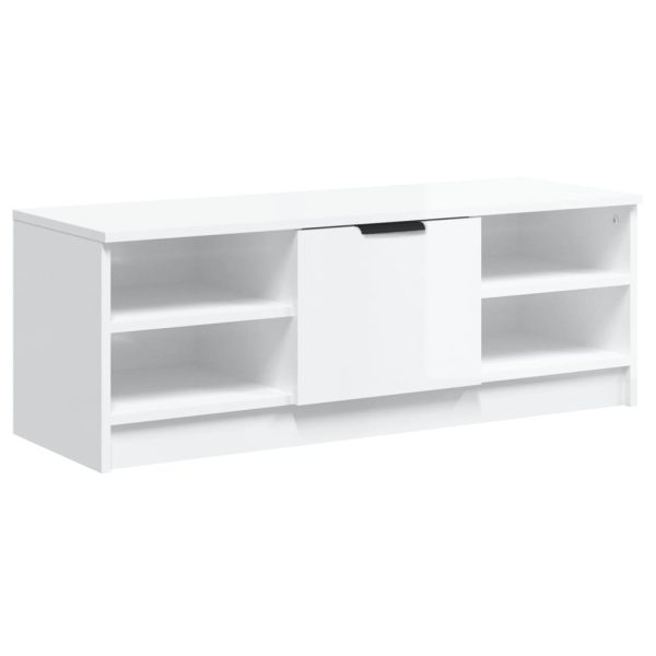 Pleasant TV Cabinet 102×35.5×36.5 cm Engineered Wood – High Gloss White