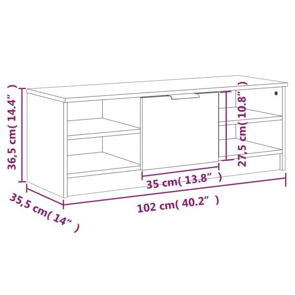 Pleasant TV Cabinet 102×35.5×36.5 cm Engineered Wood – High Gloss White