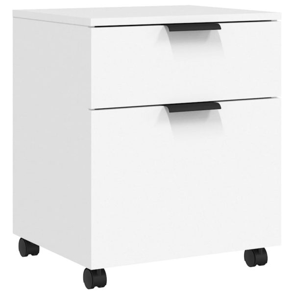 Mobile File Cabinet with Wheels 45x38x54 cm Engineered Wood – White