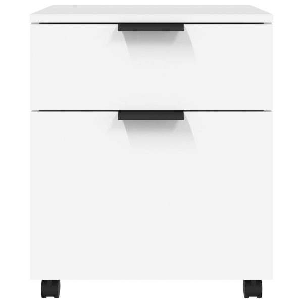 Mobile File Cabinet with Wheels 45x38x54 cm Engineered Wood – White