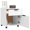 Mobile File Cabinet with Wheels 45x38x54 cm Engineered Wood – White