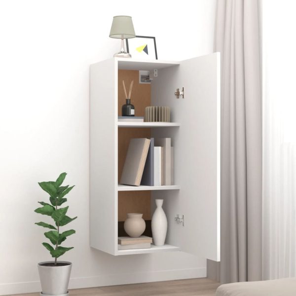 Wall Cabinet 34.5x34x90 cm Engineered Wood – White