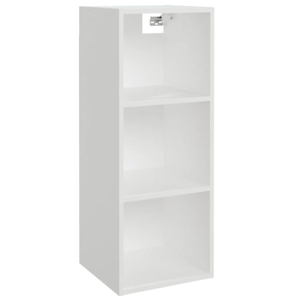 Wall Cabinet 34.5×32.5×90 cm Engineered Wood – White