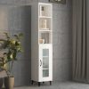 Wall Cabinet 34.5×32.5×90 cm Engineered Wood – White