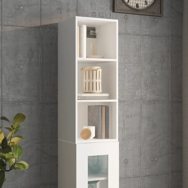 Wall Cabinet 34.5×32.5×90 cm Engineered Wood – White