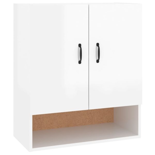 Wall Cabinet 60x31x70 cm Engineered Wood – High Gloss White