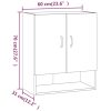 Wall Cabinet 60x31x70 cm Engineered Wood – High Gloss White