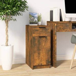 Desk Cabinet 33.5x50x75 cm Engineered Wood – Smoked Oak