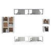 Bruno 8 Piece TV Cabinet Set Engineered Wood – 30.5x30x90 cm, White