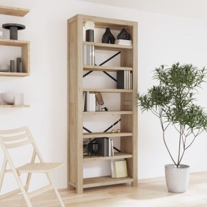 7-Tier Bookcase Solid Wood Acacia