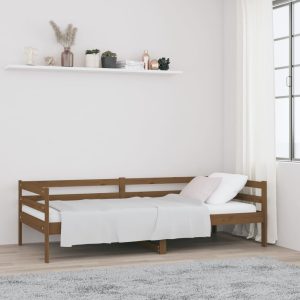 Wepar Day Bed 92×187 cm Single Bed Size Solid Wood Pine – Honey Brown