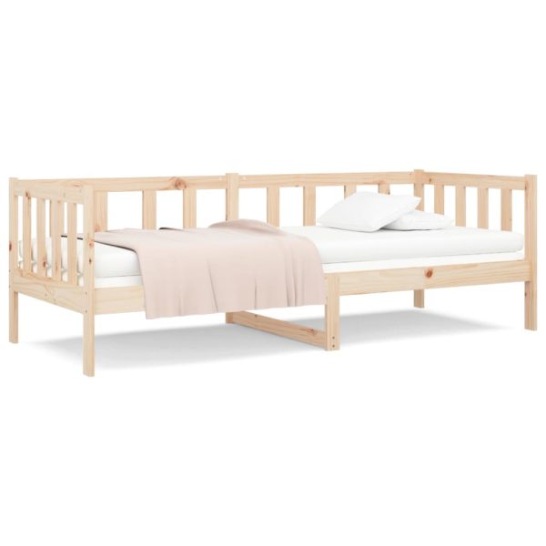 Painesville Day Bed 92×187 cm Single Bed Size Solid Wood Pine – Brown