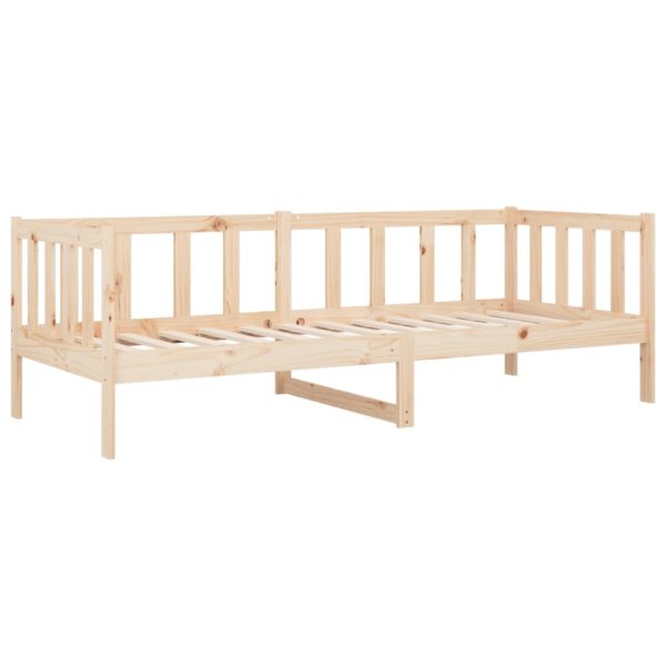 Painesville Day Bed 92×187 cm Single Bed Size Solid Wood Pine – Brown