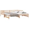 Cupar Pull-out Day Bed 2x(92×187) cm Solid Wood Pine – Brown