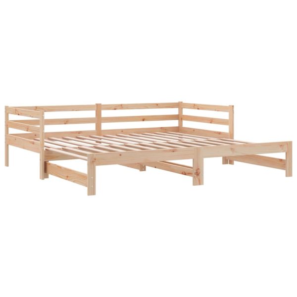 Cupar Pull-out Day Bed 2x(92×187) cm Solid Wood Pine – Brown